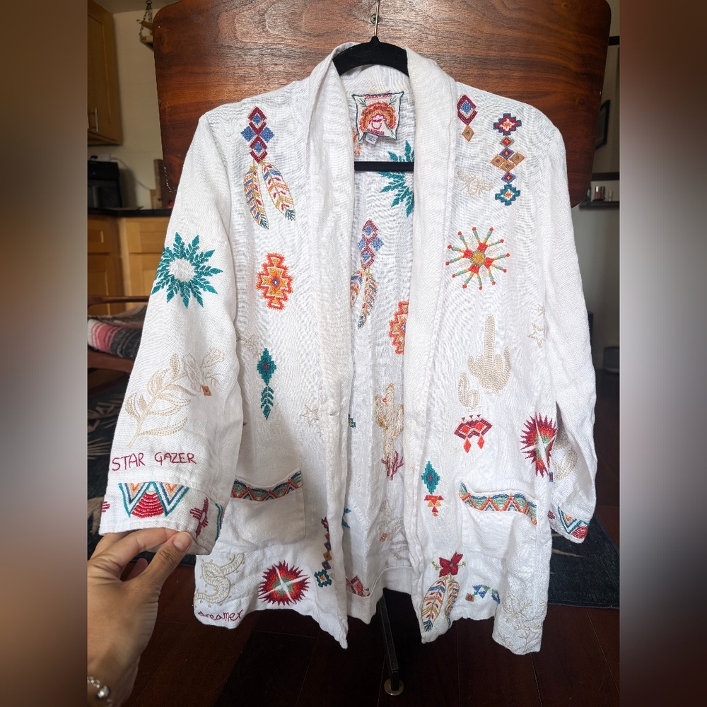 Johnny Was cropped shawl collar jacket